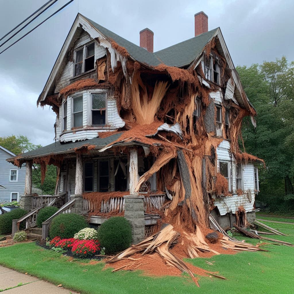 Signs Your Hull Home Needs a Tree Inspection Damaged tree on an Hull home showing signs of disease and decay